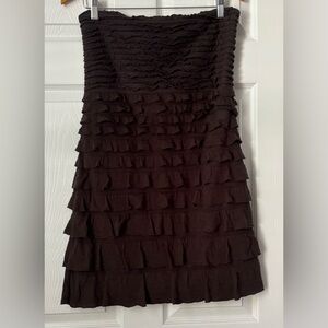 Express Strapless Layered Brown Dress.  Like new, worn once.